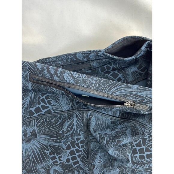 Lululemon Speed Up Crop Pant 4 Navy Blue Floral Activewear Yoga Pilates Leggings - Picture 7 of 12